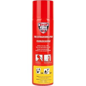 notlok Safety Work - Estintore Casa - Spruzzino Estintore 500 ml | Contro Tutti Gli Incendi A B F & E < 1000 V | Mini Estintore Auto, Estintori per Casa, Estintore Barca, Estintore Camper