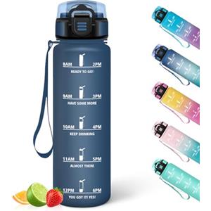 HoneyHolly Borraccia, 500ML A prova di perdite Borraccia Motivazionale, Riutilizzabile Borraccia Bambini, Semplice e Portatile, Bottiglia Acqua per Corsa, Bicicletta, Lavoro, Scuola, Borracce