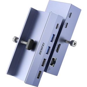 BENFEI 8-in-1 Hub USBC con morsetto di sicurezza - Caratteristiche 4K@60Hz HDMI, Gigabit Ethernet, 100W PD, 10Gbps 1xUSB-C, 2 x USB-A 3.2, 2xUSB-A 2.0 Compatibile con MacBook, iPad Pro, iMac, XPS17