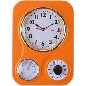 Lily's Home Orologio da cucina retrò con temperatura e timer (arancione)