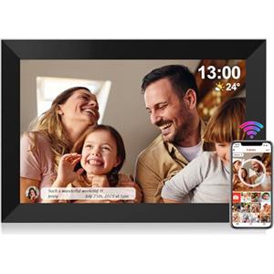 UCMDA Cornice Digitale WiFi 10,1 Pollici - Cornici Digitali Smart Touchscreen IPS HD, Portafoto Digitale con Auto-rotazione, Cloud Cornice Foto Digitale/Condividi Foto con l'App Frameo, 32 GB