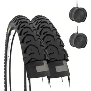 ECOVELO 2 COPERTONI NERI 12 1/2 X 1.75 X 2 1/4 (47-203) + CAMERE PNEUMATICI IN GOMMA BICI BICICLETTA MTB BAMBINO