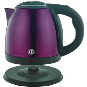 Herzberg, HG5011-PUR, Bollitore Elettrico 1,8L in Acciaio Inox Senza Fili Viola, Resistenza a Fondo Piatto 1500W, spegnimento Automatico, Livello di riempimento Esterno, Filtro Integrato, Base a 360°