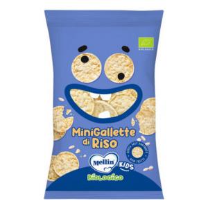Mellin Mini Gallette di Riso Biologiche 30g - Snack Senza Glutine e Senza Sale Aggiunto per Bambini