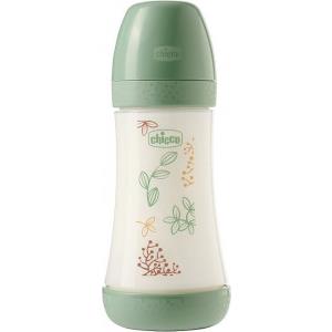 CHICCO Biberon Perfect 5 ECO 240ml - Polipropilene, Tettarella in Silicone, Flusso Medio, Design Anticolico