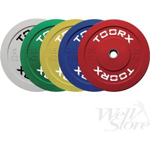 Toorx Disco Bumper Challenge 20 kg - Disco Olimpico Blu Ø 45 cm con Boccola Inox Svasata