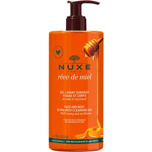 Nuxe Rêve de Miel Gel Lavante 750ml - Detergente Viso e Corpo al Miele e Girasole per Pelli Secche e Sensibili
