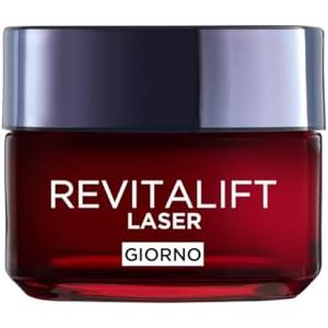 L'Oreal Paris L'Oréal Paris Crema Viso Giorno Revitalift Laser, Per Tutti i Tipi di Pelle, Azione Antirughe e Anti-Età, Pelle più Soda e Tonica, Con Acido Ialuronico, Vitamina C e Pro-Retinolo, 50 ml