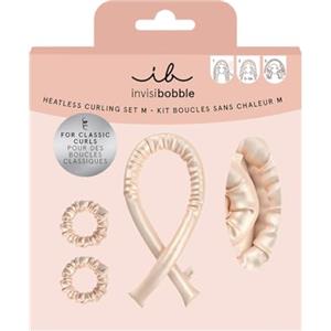Invisibobble Set bigodino lungo per boccoli rosa Heatless Curl - Crea bellissimi ricci senza danneggiare i tuoi capelli - Bigodini x1 e scrunchies di seta x2