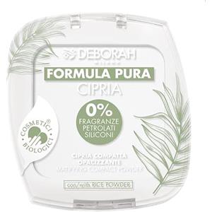 Deborah Milano - Cipria Compatta Opacizzante BIO Formula Pura, Ingredienti Naturali, Finish Matte, Texture Leggera e Vellutata, Senza Parabeni, Siliconi, Fragranze, Colore: Transparent 4, 10 g