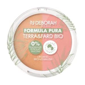 Deborah - Terra & Fard Formula Pura, con materie prime Biologiche e Vegane - Scalda il colorito e dona un finish radioso- Ideale per pelli sensibili - Colore n.1 Light, 9 gr