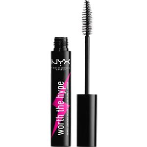 NYX Professional Makeup Mascara Worth the Hype, Volumizzante e allungante, Scovolino a punta per tutte le ciglia, Olio di jojoba, Tonalità: Nero