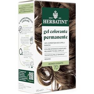 Herbatint Gel Colorante Permanente per Capelli 7D Biondo Dorato - 170 ml | Senza Ammoniaca, 100% Copertura Capelli Bianchi | per Pelli Sensibili, con 8 Estratti Naturali Bio