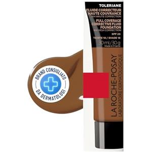 La Roche-Posay Toleriane, Fondotinta Fluido, Per Pelli Sensibili, Alta Copertura di Imperfezioni, Macchie e Cicatrici, Correttore, Con Neurosensine, Tonalità: 18, 30 ml
