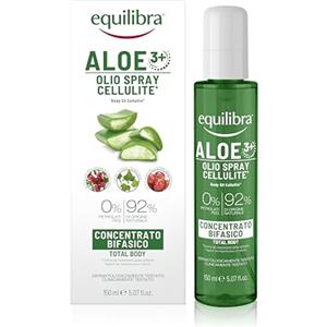 Equilibra, Olio Corpo Cellulite* Concentrato Bifasico, 150ml, con Aloe Vera Equilibra, Attivo Vegetale da Microalga, Estratto di Ippocastano, Olio di Lentisco, Olio di Vinaccioli, ed Edera