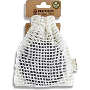 Beter - Dischetti struccanti riutilizzabili, Natural Fiber, cotone e carbone di bambù, lavabili (6 pezzi + sacchetto per il lavaggio), pulizia del viso sostenibile