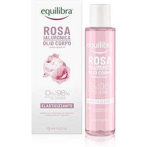 Equilibra, Olio Corpo, Azione Elasticizzante, Aiuta a Prevenire le Smagliature, 150ml, Non Unge, Estratto Rosa Damascena, Acido Ialuronico Basso Peso, Olio di Rosa Mosqueta, Meadowfoam Oil, Vitamina E