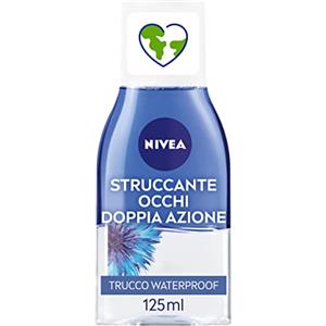 NIVEA Struccante Occhi Doppia Azione in Confezione da 6 x 125 ml, Struccante Bifasico con Estratti di Fiordaliso per pulizia viso, Detergente Struccante Adatto al Trucco Waterproof