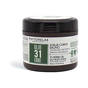 PhytorelaxLaboratories Olio 31 Erbe Vegan & Organic - Scrub Corpo Salino - Balsamico E Rivitalizzante - 500 ml