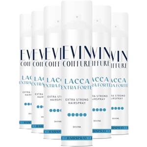 EVIN COIFFURE | Lacca per Capelli Extra Forte 6 x 300ml, Tenuta Extra Forte, Modella e Dona Luminosità ai Capelli