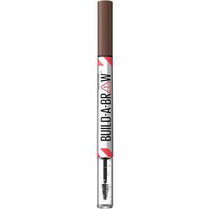 Maybelline New York, 2 in 1 Penna e Gel Sopracciglia, Per Sopracciglia Piene e Naturali, Tenuta Fino a 24 Ore, Waterproof, Formula Vegana, Build A Brow, Tonalità: Medium Brown