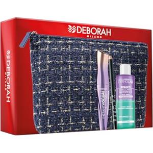 DERMOLAB Deborah Milano - Set Regalo Donna Pochette, Include Mascara Instant Up to the Stars, Matita Occhi 24 Ore 251 Black e Struccante Occhi Bifasico Dermolab 50ml