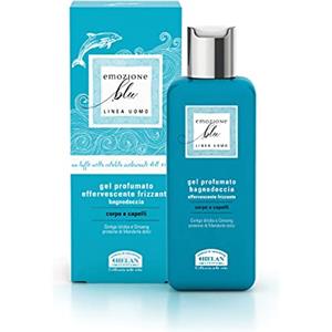 Helan, Emozione Blu, Bagnoschiuma e Shampoo Uomo e Donna, Delicato per Corpo e Capelli - Docciaschiuma Gel Tonificante e Frizzante, con Estratti di Ginseng e Mandorle Dolci, 200 ml - Made in Italy