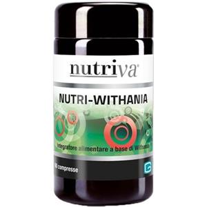 Nutriva Nutri Withania - Integratore Alimentare Naturale per Stress e Ansia, 60 Compresse Vegane
