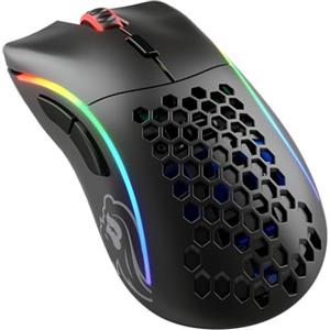 Glorious Gaming Model D Wireless Mouse da gaming senza fili - Superleggero 69 g, wireless 2,4 GHz senza lag, fino a 71 ore di batteria, RGB, sens. BAMF, ergon., 6 tasti - Nero opaco