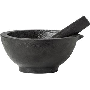 JADE TEMPLE 17404 Mortaio con pestello in ghisa, nero