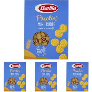 Barilla Pasta Mini Ruote Piccolini, Pasta Corta di Semola di Grano Duro 100% Italiano, 500 gr (Confezione da 4)