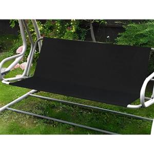 KRRRSJDJ Coprisedile di Ricambio per Dondolo da Giardino,Coprisedili per Altalena da Giardino,Impermeabile 600D Oxford Tessuto Dondolo da Giardino Coprisedile,Resistente (138 * 50 * 50cm,Nero)