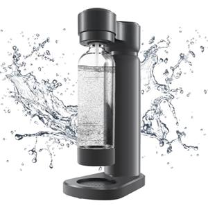 kisidus Gasatori d'acqua Macchina per la soda e l'acqua frizzante con Bottiglia PET da 1 Litro per Gasificazione Domestica senza BPA - Grigio