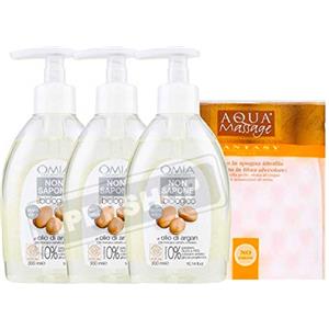 Dc Casa Omia 3X Non Sapone Ecobio Olio di Argan - 300 ml+ GUANTO SPUGNA IDROFILA