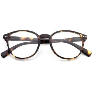 SKYWAY Occhiali da Lettura da Uomo Donna Moda Leggera Retrò Rotonda Occhiali Anti Luce Blu (Tartaruga,2.0)