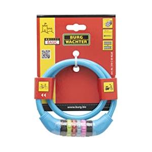 Burg-Wächter Burg Wächter Lucchetto da Bici per Bambini con Combinazione Numerica, 210 C 65 Kids, Acciaio, Blu