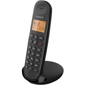 Logicom - Iloa 150 - Telefono Cordless - DECT - Senza Segreteria Telefonica - Compatibile con Box Internet - Autonomia Lunga - Funzione Vivavoce - Nero