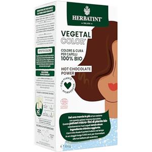 Herbatint Vegetal Color - Colorazione vegetale 100% naturale e bio HOT CHOCOLATE POWER - Cioccolato 100 gr