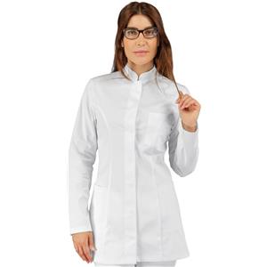 Isacco Casacca Costa Rica Super Stretch Bianco - 97% Cotone, 3% Spandex, Manica Lunga, Collo Coreano