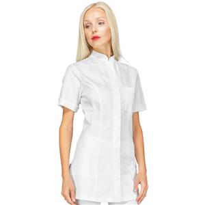 Isacco Casacca Costa Rica Bianco - Super Stretch, 97% Cotone, Mezza Manica, Collo Coreano
