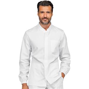 Isacco Casacca Corfù Bianco con Zip - 65% Poliestere, 35% Cotone, Manica Lunga, Taglia S