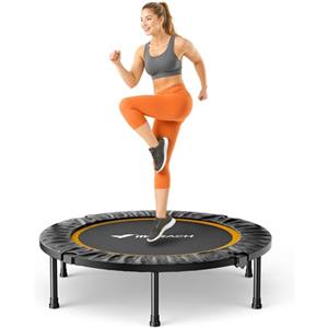 MERACH Mini Trampolino - 102cm/122cm Trampolino Fitness Pieghevole, Carico Massimo 150 KG, Trampoline per Allenamento Fisico Silenzioso