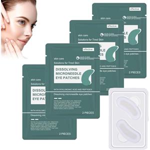Generisch 5 paia di toppe per occhi Dissolving Microneedle con cuscinetti per gli occhi con acido ialuronico contro occhiaie, collagene (4 paia)