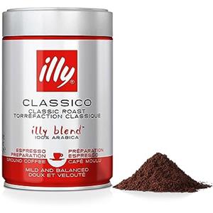 Illy 100% Arabica Classico Caffè macinato medio arrosto scatola di ferro da 250 grammi