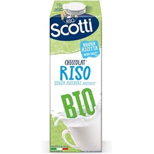 Riso Scotti - Chiccolat Riso - Latte di Riso Senza Lattosio, Senza Glutine, Senza Zucchero, Biologico - 1 L (Il pacchetto può variare)