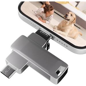 Foewdur Unità flash USB da 512 GB per iPhone, unità di memoria esterna per scaricare foto, chiavetta USB 3.0 4 in 1, chiavetta USB C compatibile con iPhone, iPad, Android, PC, Backup e ripristino OeCl