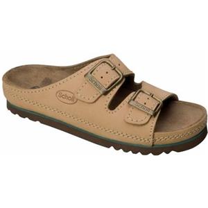 Scholl Air Bag Nubuck Lined Unisex Sandalo Cuoio 40 con Plantare Bioprint e Cinturini Regolabili