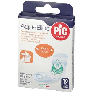 PIC AquaBloc Cerotto Impermeabile 25x72mm con Antibatterico (Clorexidina) - 10 Pezzi