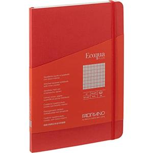 Fabriano EcoQua Plus Taccuino A5 Lampone - 80 Fogli, Rilegatura Cucita, Chiusura con Elastico