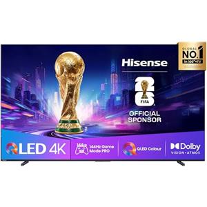 Hisense TV 100 QLED 4K 144Hz 100E7Q PRO, Smart TV VIDAA U8, Dolby Vision IQ, HDR 10+ Adaptive, 144hz Game Mode PRO, Dolby Atmos, Alexa Built-in, VIDAA Voice, Tuner DVB-T2/S2 HEVC 10, lativù 4K, 2025